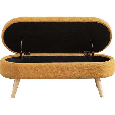 Banc avec espace de rangement, banc de 110 cm de long avec rangement, banc moderne avec revêtement en chenille, idéal pour se chausser, adapté à la chambre, à l’entrée ou au salon (1/5)