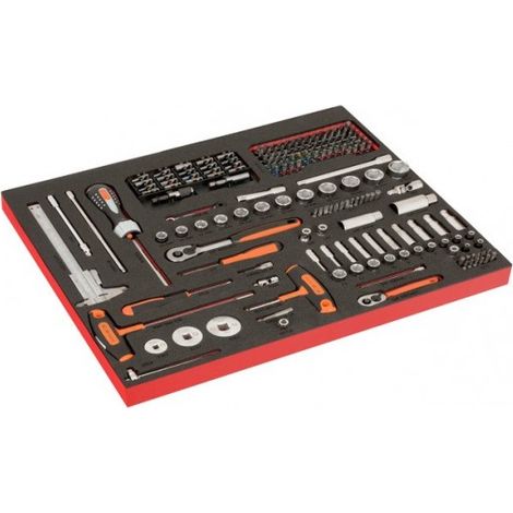 BAHCO - Module 3/3, douilles 1/4-3/8, Tvis manche T, pied à coulisse, jeu d'embouts-192p