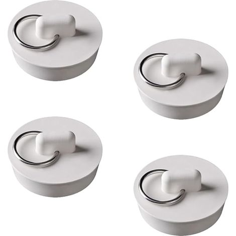 Tapón de bañera de goma universal (paquete de 6) con anilla para colgar, apto para bañera, cocina y baño, tamaño de 50 a 55 mm (5 cm x 5 cm x 1 cm).