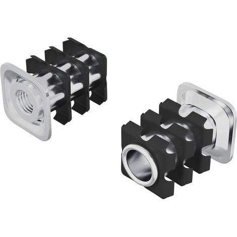 Raccords de tuyauterie filetés, paquet de 2, noir et argent, acier galvanisé. (1/5)