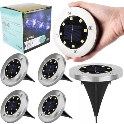 Solar-LED-Gartenbodenleuchten, zum Eintreiben, 4 Stück, Set