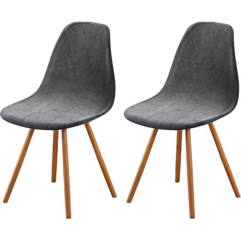 Housse de Chaise Scandinaves Lot de 2, Extensible Gris Housse de Chaise de Salle à Manger, Velours Universelle CouGrisure de Chaise sans Accoudoirs pour Décoration de Salon Cuisine Maison (1/5)