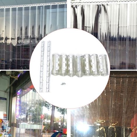 7X PVC Strip Curtain Plastic Soft Freezer Room Door Curtain Kit Hanging 18cm x2m (1/5)