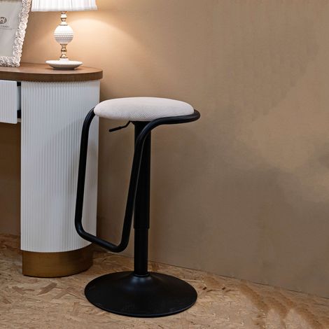 Sitzhocker Jardin, verstellbar, gepolstert, max. Sitzhöhe 83 cm, 41x41x61 cm, Cremeweiß (1/5)