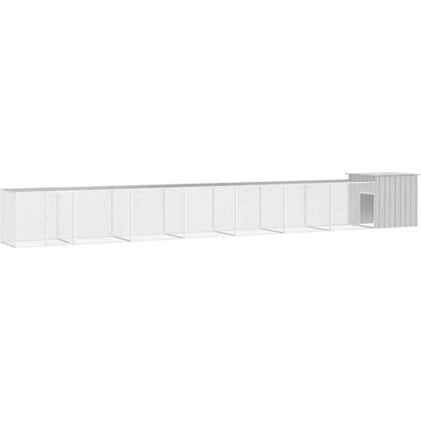 Gabbia per polli 800 x 91 x 100 cm acciaio zincato grigio 020041662