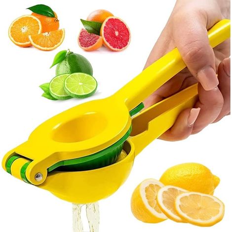 2-in-1 Metal Citrus Juicer for Lemons and Limes - Manual Citrus Press for Lemons, Oranges, Limes, and Other Citrus Fruits - Safe, Faster, and More Efficient Fruit Extraction - Effective Juice Extracti (1/5)