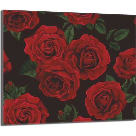 Protezione per piano cottura in vetro 60x52 Roses (1/5)