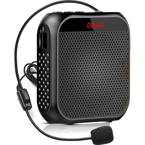Megafoon - Sans Fil - Haut-Parleur Portable Avec Microphone - Batterie Rechargeable 2200 mAh - Pour Formateurs Enseignants Et Guides - 1 Pièce