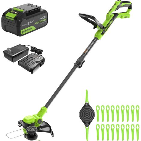 24V Coupe-Gazon avec Batterie, 30cm de Largeur de Coupe, INCL. Bobine et 20 Couteaux Clients, Coupe-Gazon léger et sans Fil pour Les Bordures de pelouse, INCL. Batterie 2.0 Ah et Chargeur (1/5)