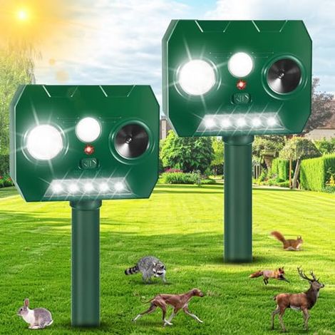 répulsifs solaires à ultrasons pour souris alarme extérieure répulsif animaux klaxon simple flash gauche et bas (1/5)