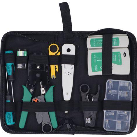 3-in-1-Netzwerkkabelzange und -tester, kombiniertes Heimwerker-Set und Zubehör (1/5)