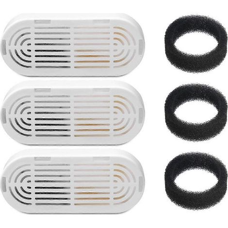Lot de 3 filtres de rechange pour fontaine à eau (108 oz/3,2 L) en acier inoxydable pour chats et chiens : éponges et filtres en mousse. (1/5)