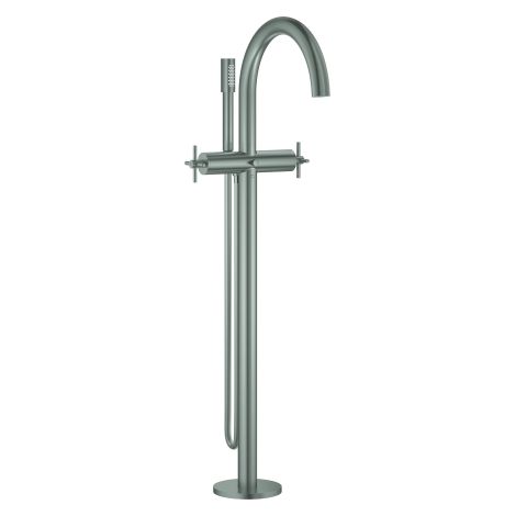 2-Griff-Wannenbatt. Atrio 25272 FMS Bodenmontage Kreuz-Griff supersteel (1/4)