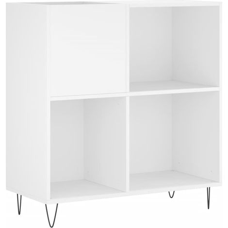 Armoire à disques - Meuble disques de rangement blanc 84,5x38x89 cm bois d'ingénierie fr148 - Maison La Vie