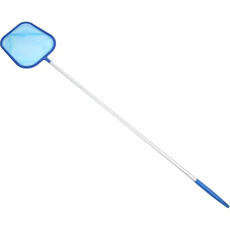 1 Set Tiefenreinigungsnetze – Poolskimmernetz – Teleskopstange – Laubfänger – Einfache Handhabung – Reinigungszubehör – Für Teiche und Whirlpools – Blau, Silber (1/5)