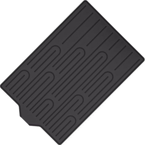 Tapis en silicone de qualité supérieure pour le séchage des assiettes, design carré, drainage rapide, base antidérapante, résistant aux hautes températures, tapis d'évier de cuisine efficace (1/5)