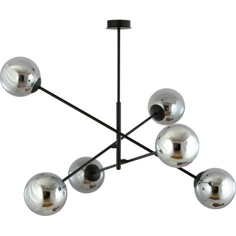 Suspension Emibig Linear noir/chrome 6xE14 dimmable (1/5)