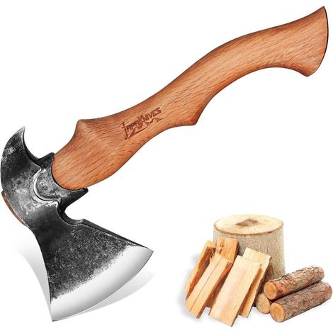 Handgeschmiedete Wikinger Axt 38cm - Spaltaxt für Holz, Camping & Trekking (1/5)