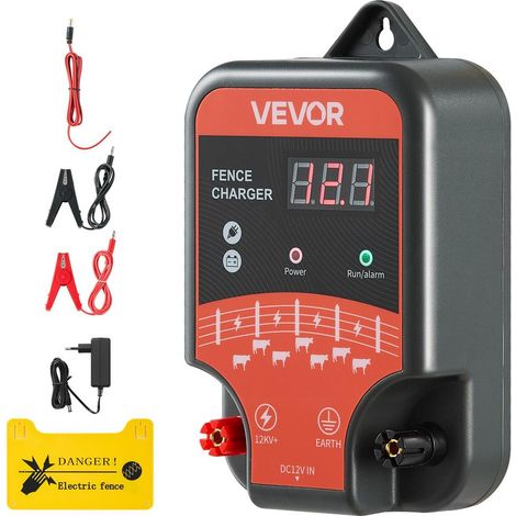 Électrificateur de Clôture Électrique 12 kV 3 J IP65 Alimentation CA CC Solaire Portée 1-3 km (1/5)