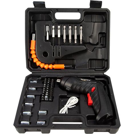Juego de destornilladores eléctricos inalámbricos de 3,6 V, 47 mini destornilladores EL, estuche USB (1/5)