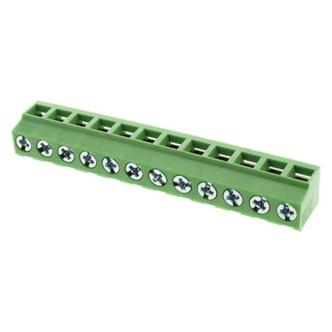 Bornier pour circuit imprimé RS PRO 12 contacts 1 rangée(s) pas de 5.08mm ( Prix pour 1 ) (1/2)