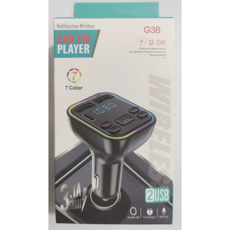 G38 Car Bluetooth MP3 Player, Car Charger, FM Transmitter, Hands-free Dual-port USB Receiver -- Includes the device itself + instruction manual and bag. (1/2)