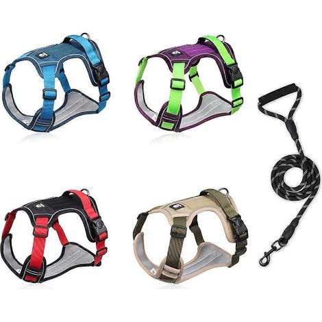 Harnais pour chien avec corde de traction, harnais d'entraînement pour promenades en extérieur, accessoires pour chiens (1/4)