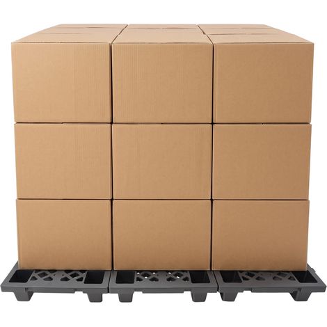 6pcs Palettes Plastiques Légères, 60x40x10cm Palette D'expédition Emboîtable Structure Grillagée, Palette Anti-humidité pour Entrepôt Supermarché Cuisines Garagistes, Nior (1/5)