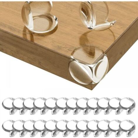 Lot de 24 protections d'angle transparentes pour table, meubles de sécurité, pour bureau et berceau. (1/4)