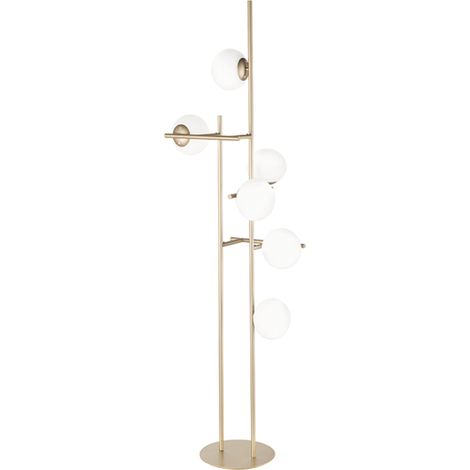 Piantana JEWEL in metallo Oro e diffusore in vetro Bianco H166 cm (1/3)