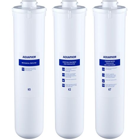 Set di cartucce di ricambio K5, K2, K7 per il filtro dell'acqua Aquaphor Crystal A. (1/5)