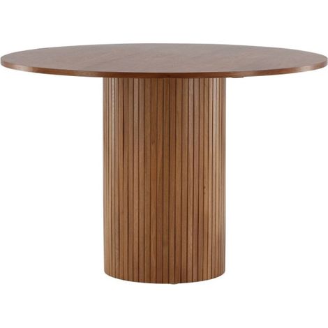 Table à Manger Ronde "Bianca" 110cm Noyer (1/5)