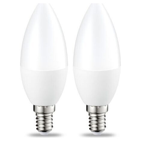 Lot de 2 petites ampoules LED en forme de flamme Culot Edison à vis E14 5 W (équivalent 40 W) Blanc chaud Intensité non variable (1/4)