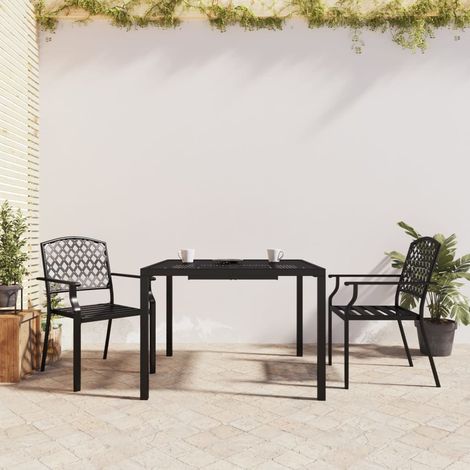 Juego de comedor de jardín 3 piezas acero gris antracita vidaXL (1/5)