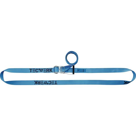 Sangle d'arrimage DIN EN 12195-2 L.8m l.25mm avec cliquet LC U 800 daN TECWERK (1/4)