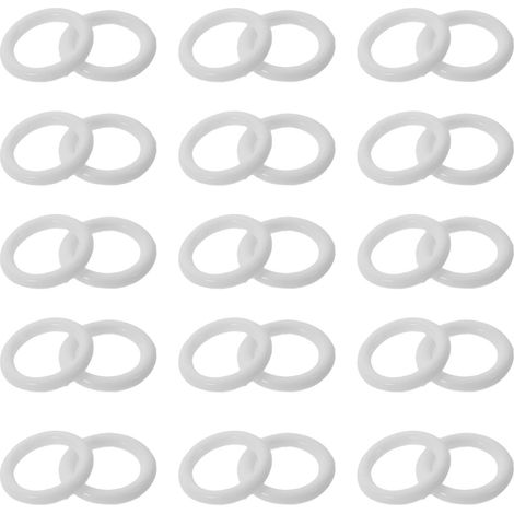 200 Pièces Anneaux Rideaux Ronds en Plastique Blanc pour Rideaux Fenêtres, Utilisation Rapide et Glissement Facile, Adaptés Chambre et Salon (1/5)