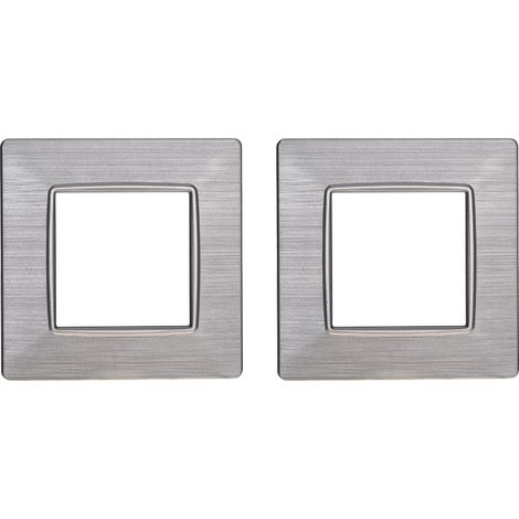 gloca Placche Plastica Satinata Compatibili Plana (2 Pezzi Silver, 2 Posti) (1/4)