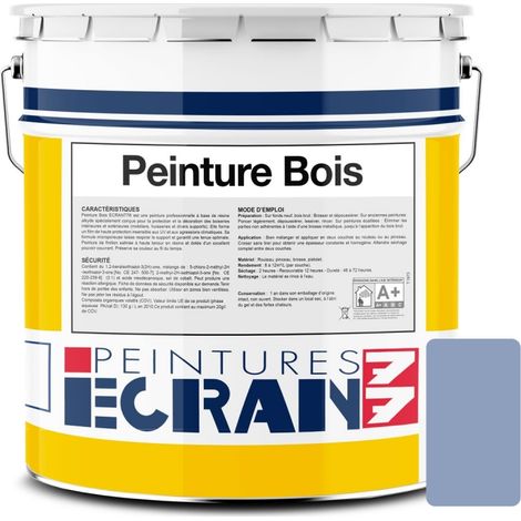 Peinture bois professionnelle, satin, peinture opacifiante, sans odeur, protège, décore, intérieur, extérieur ECRAN77 8E9FBC 5 litres (1/3)
