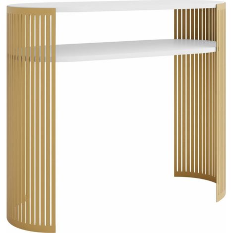 Consola Civer II, Dorado + Blanco, 86x100x30cm