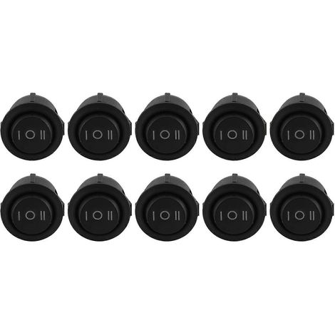 10 Stück x EIN/AUS/EIN 3-Positionen SPDT Rund-Boots-Wippschalter 6A/250V 10A/125V AC (1/5)