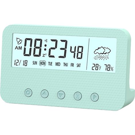 Réveil électronique LED simple, horloge de chevet pour enfant ou étudiant, vert (1/5)