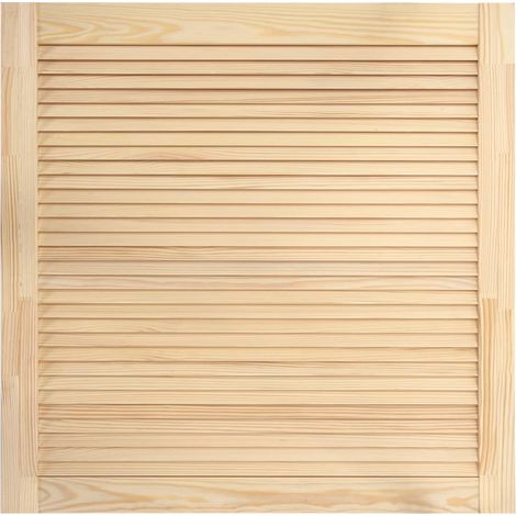 Porta a persiana in legno massello di pino anta per mobile anta per mensola rivestimento per armadio guardaroba paravento 39,5 x 39,4 cm 020003866