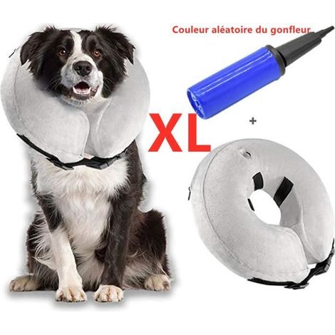 (Gris)Collier gonflable de récupération Modèle - Taille XL - Doux et confortable - Réglable (1/4)