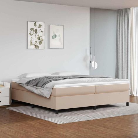 Sommier à ressorts de lit - Sommier pour Adulte et Enfant - Cappuccino 200x200 cm Similicuir BV545689 - BonneVie (1/5)