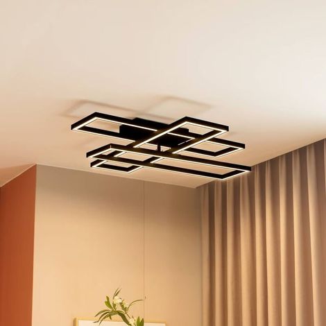 [NEUWERTIG] B-Ware Lucande Deckenlampe Tjado LED Lampe Leuchte dimmbar schwarz 94cm lang Metall (1/2)