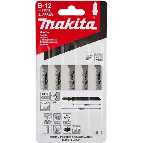 Lame de scie - Makita - A-85640 - HCS - 74 mm - 105 mm - 6 dents/pouce (1/2)