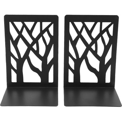 Serre-livres pour livres lourds, support de bibliothèque décoratif, serre-livres en métal noir (1 paire), supports de livres, butées de livres (1/5)