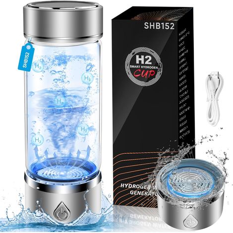Bouteille A Eau A Hydrogene - Generateur Portable Deau Hydrogene Alcaline - 420 Ml - Pour Bureau Voyage Et Usage Quotidien (1/5)
