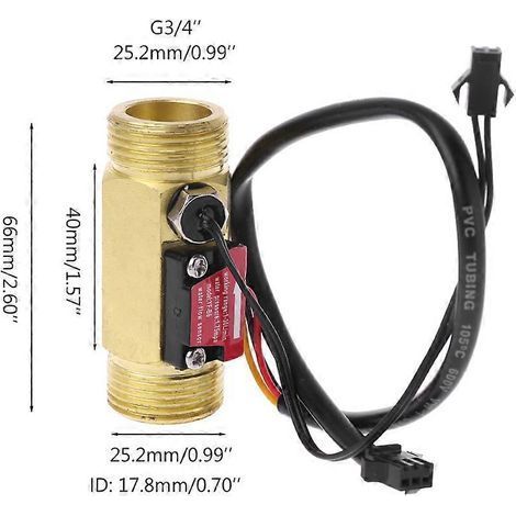 Capteur de débit d'eau liquide haute performance, compteur de débit, filetage G3/4", connexion facile pour applications industrielles