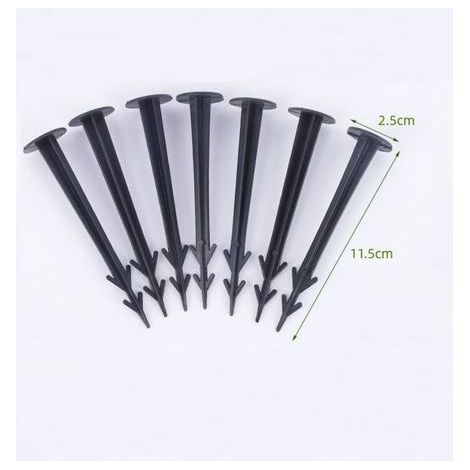 Lot de 100 Piquets d'ancrage en Plastique Noir 12 cm résistants aux UV (1/3)
